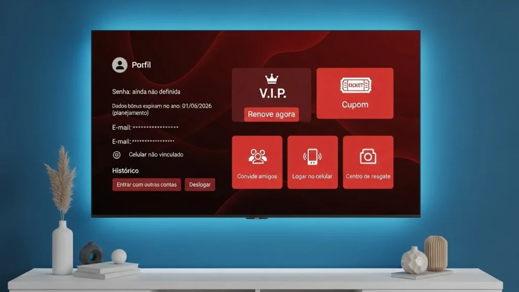 TV interface with user profile options
